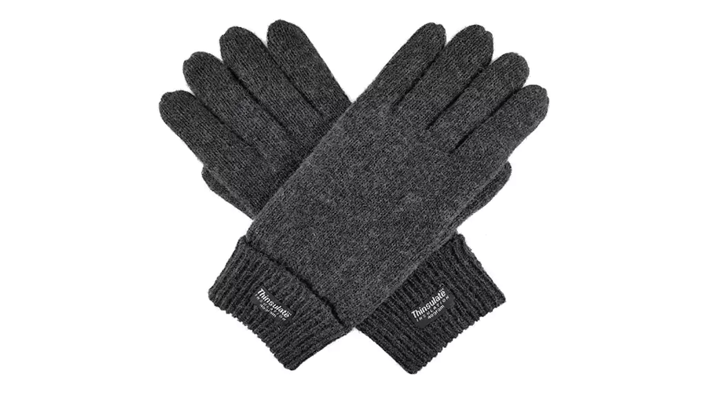 Bruceriver Men's Pure Wool Knitted Gloves